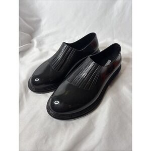 Melissa Women's 6 Black Rubber Slip On Loafer Shoes Preppy‎
